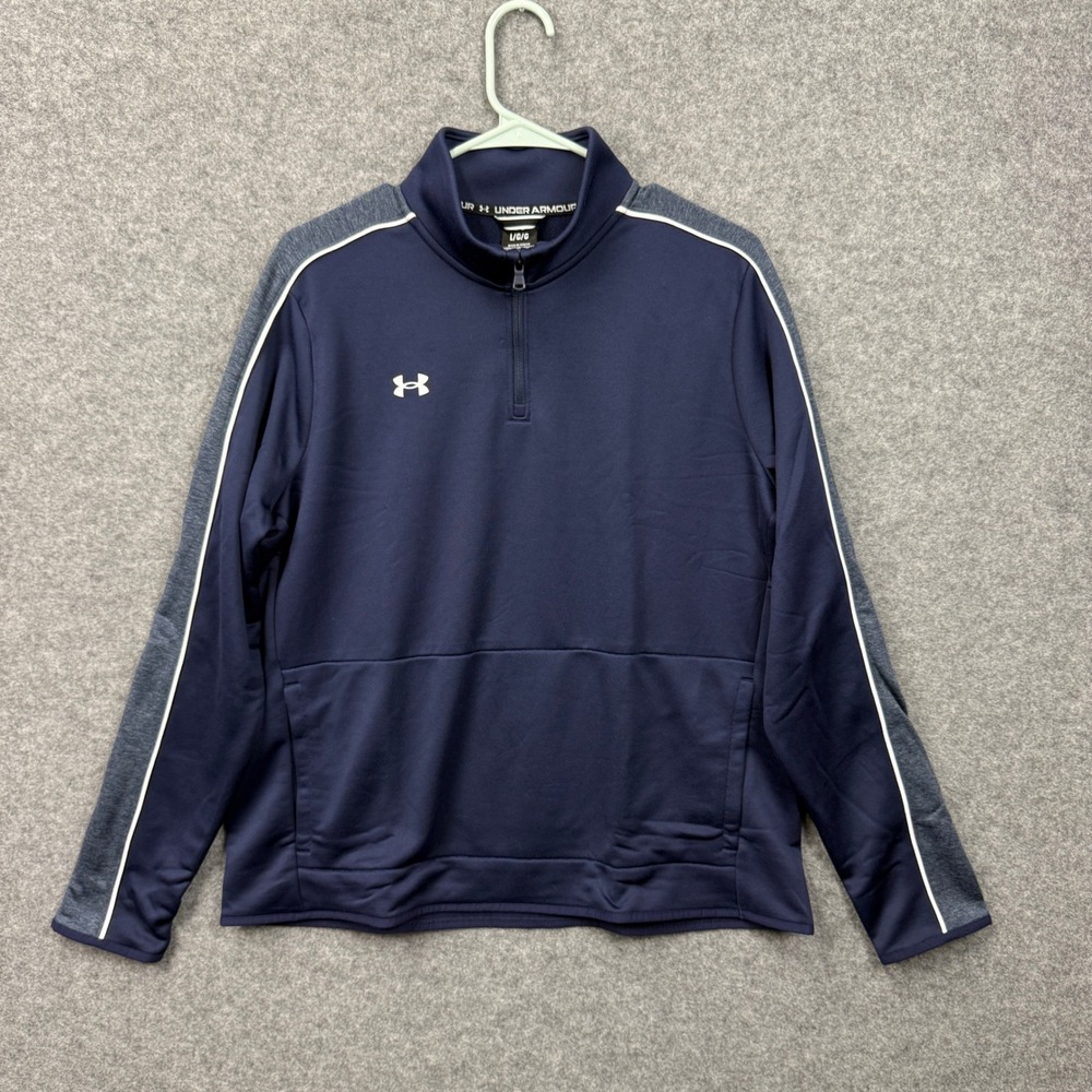 Under Armour Womens Command W-Up 1/4 Zip Navy Blue Pullover 1383274‎ NEW L
